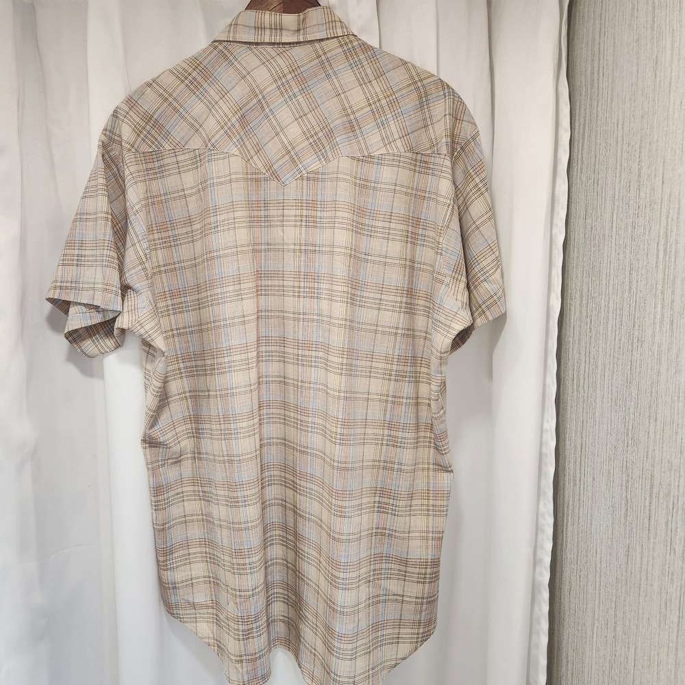 Ruddock Shirt‎ Pearl Snap Beige Brown Tan Plaid Western Shirt 18-35 - Picture 3 of 3